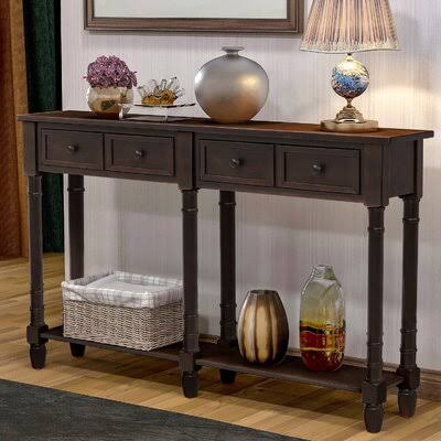 Espresso Console Table Sofa Table B26815