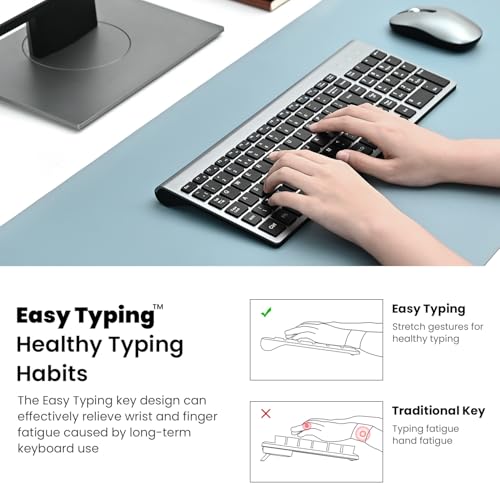 Grey Wireless Compact Full Size Keyboard X733640