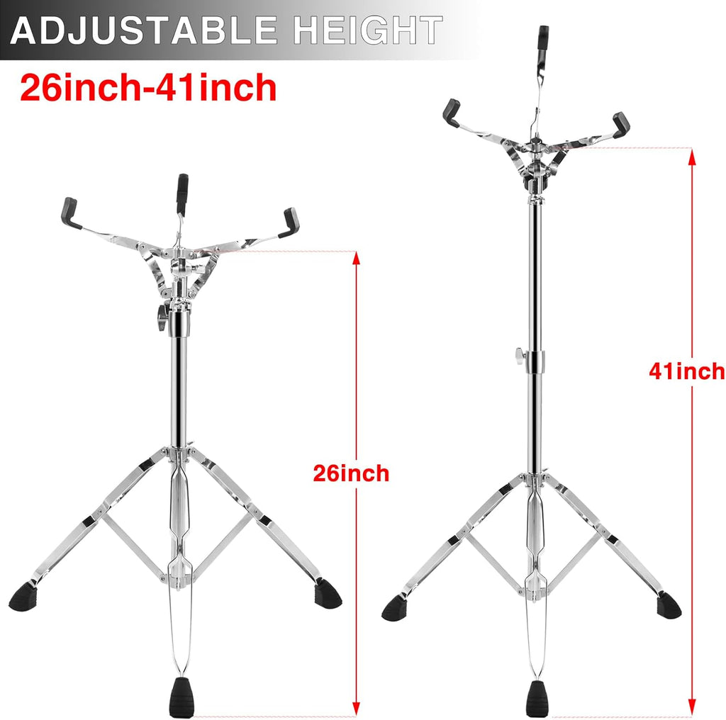Adjustable Snare Drum Stand for 10-14 Inch Drum Pad, Height 26"-41" R308