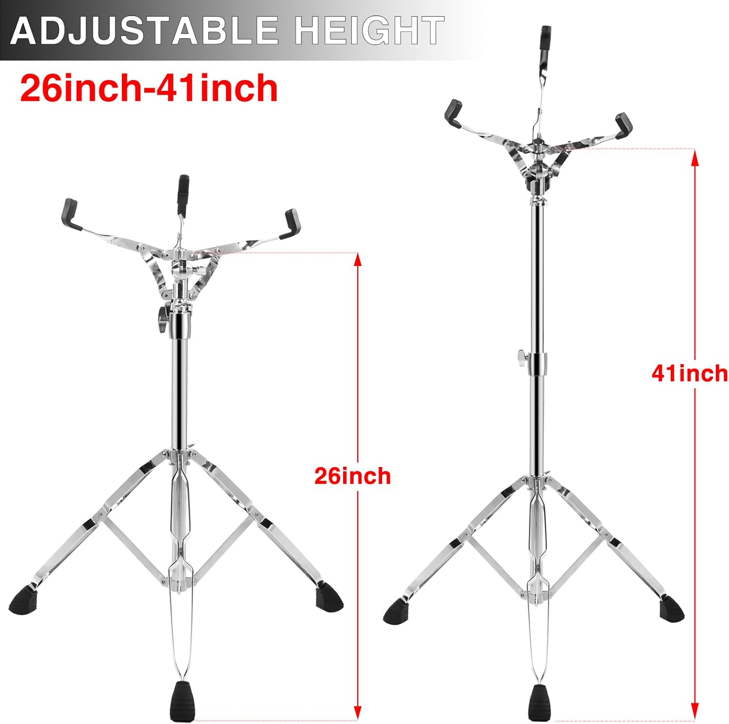 Adjustable Snare Drum Stand for 10-14 Inch Drum Pad, Height 26"-41" R308
