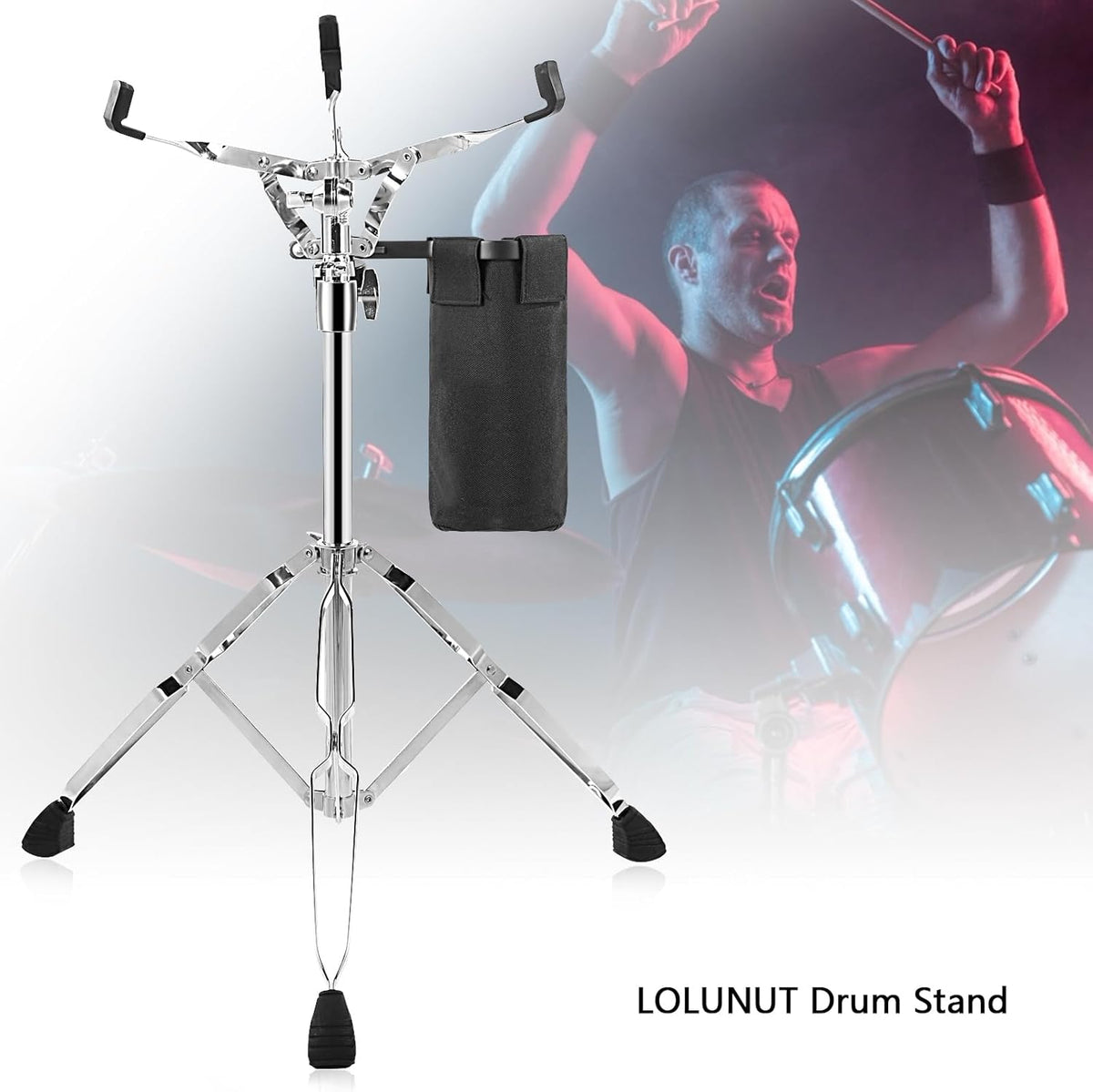 Adjustable Snare Drum Stand for 10-14 Inch Drum Pad, Height 26"-41" R308
