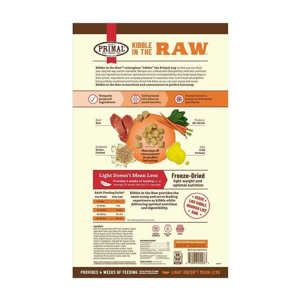Primal Kibble in The Raw Beef Dog Food Y941