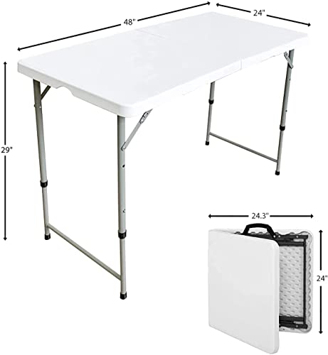 White Plastic 6ft Folding Table D622197