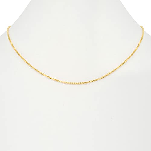 14k Yellow Gold 1.5mm Round Box Chain Venetian Link Pendant Necklace 16" 18" 20" 22" 24" 26" 28" 30" R99094