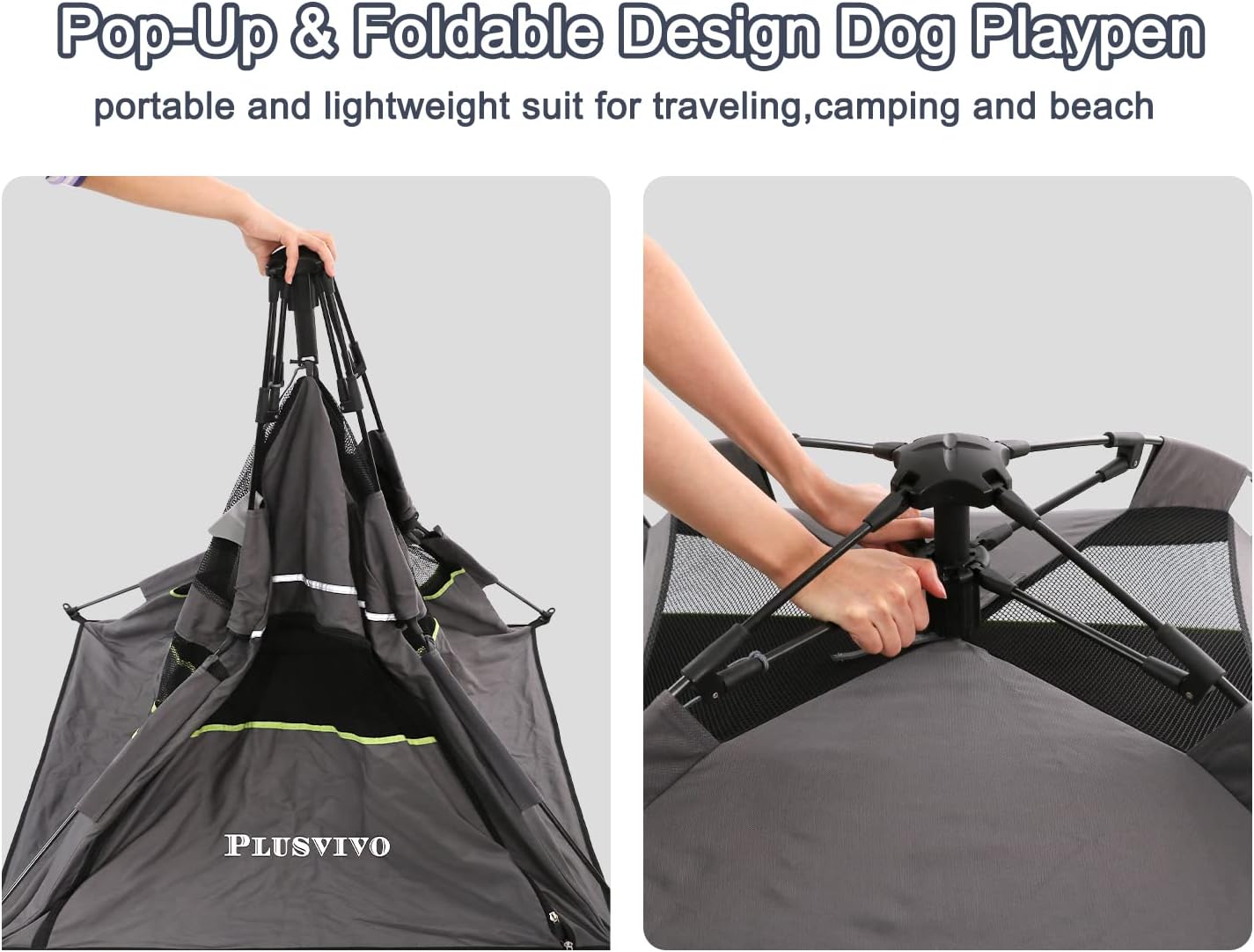 40" X 40" X 28" Foldable Mesh Dog Tent with Shoulder Bag X8543