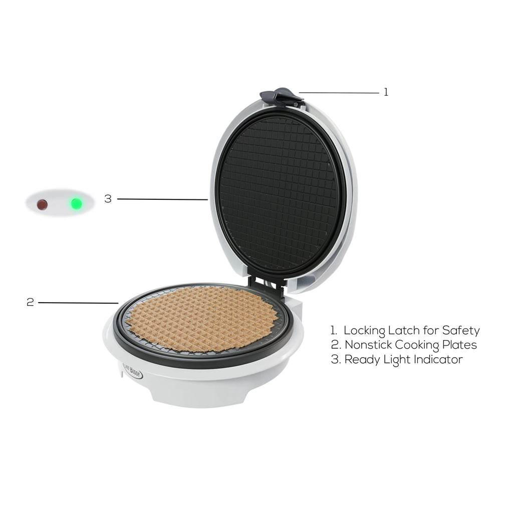 White Electric Nonstick Waffle Cone Maker M5217