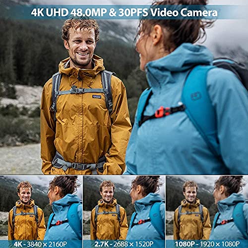 4K 48MP Camcorder with 3" Touch Screen, 2 Batteries, 32GB Card Z65056