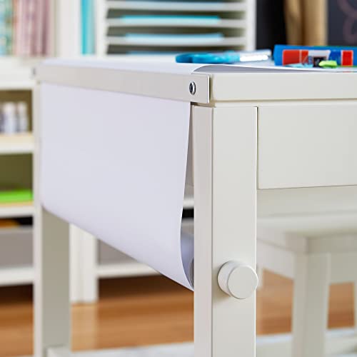 Creamy White Wooden Art Table with Storage Drawers B43165