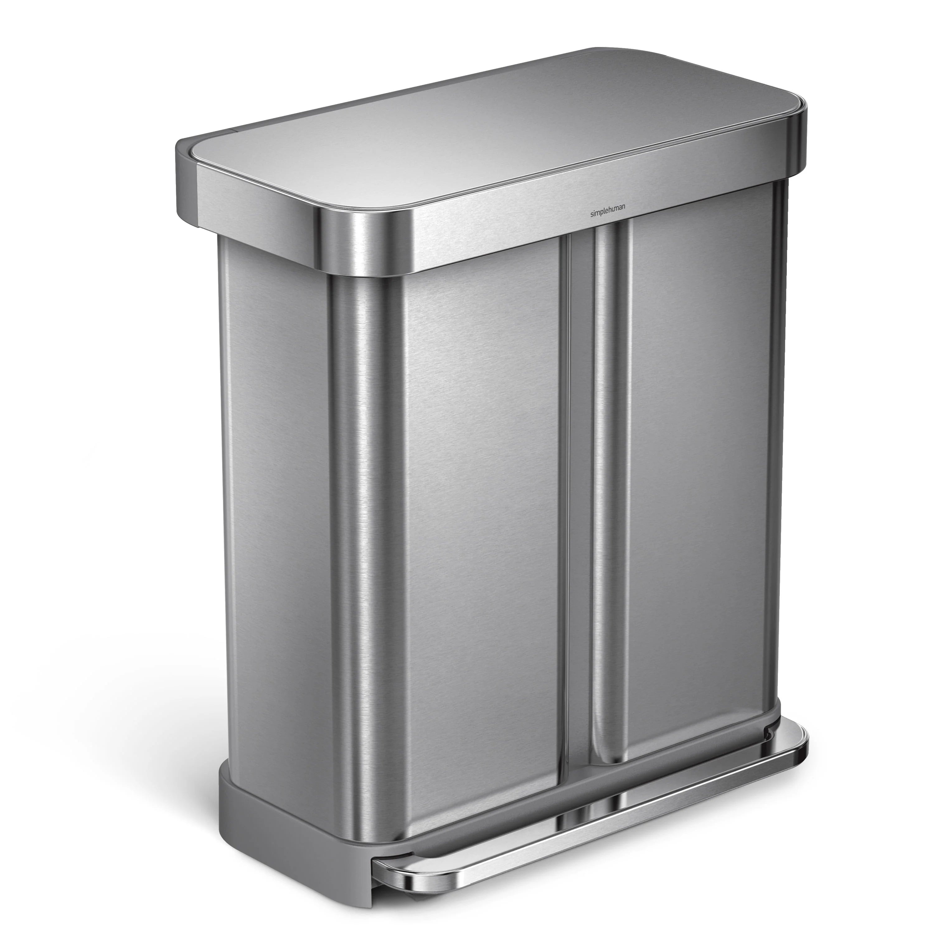 58 Liter Stainless Steel Dual Compartment Step Trash Can J4150