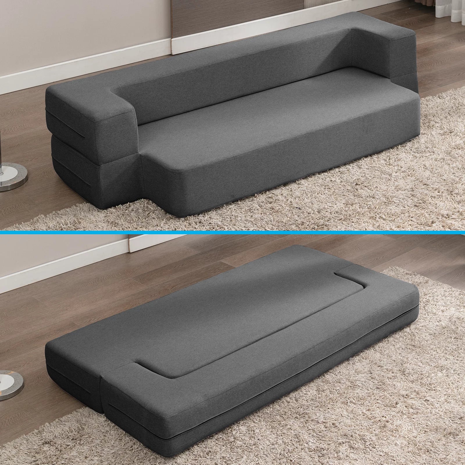 Dark Gray Folding Queen Size Sleeper Sofa Bed G848842