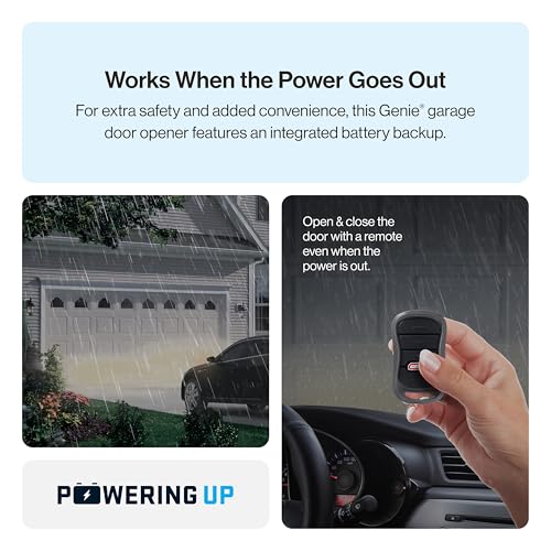 Garage Door Opener with Battery Backup, Black B528493