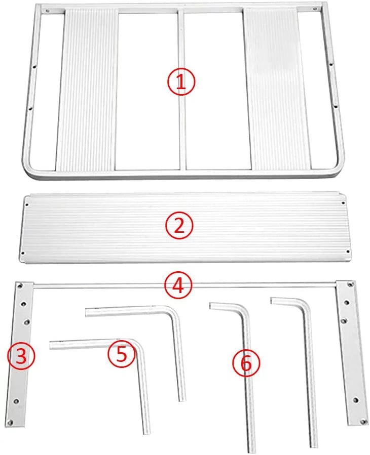 Aluminum Microwave Oven Wall Mount Double Deck Shelf With Hooks G223