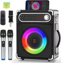 Karaoke Machine with 2 Wireless Microphones, Bluetooth Speaker J5747