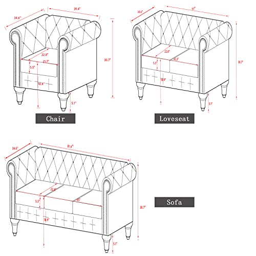 Modern Fabric Tufted Sofa H451