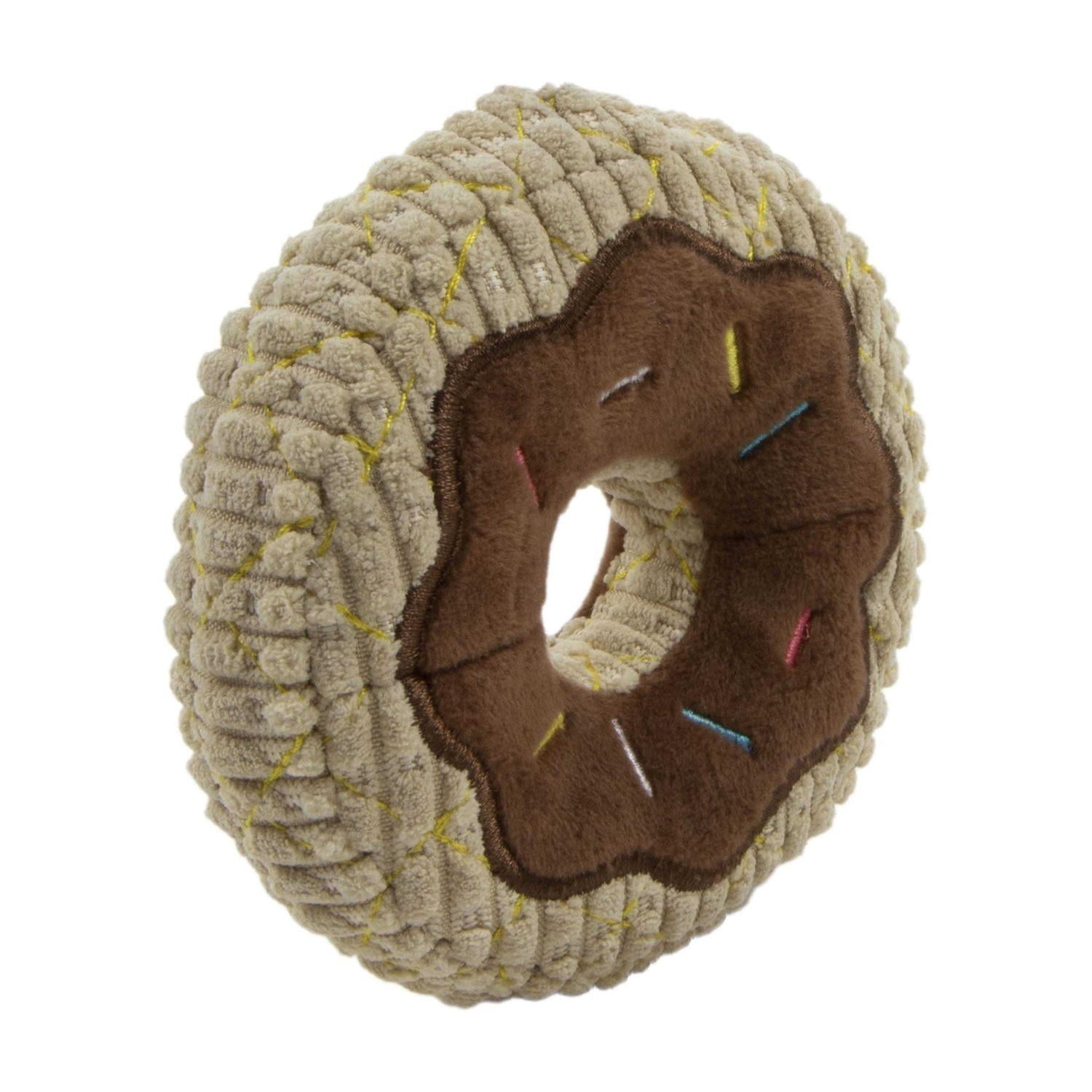 Donut Squeaky Plush Dog Toy A85525