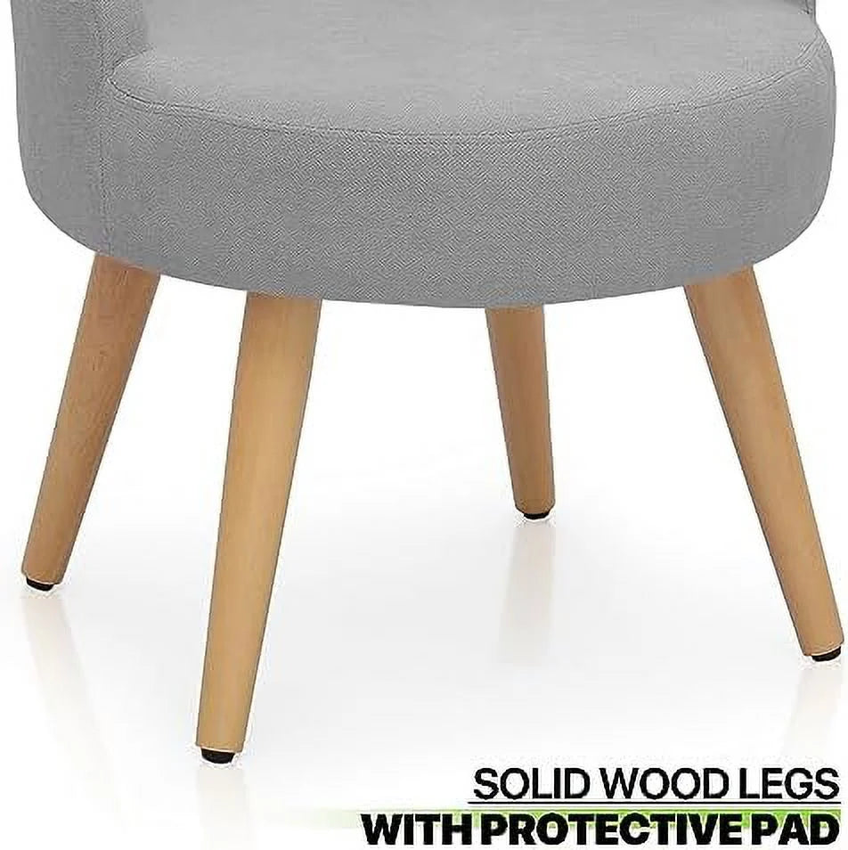 Grey Velvet Accent Chair with Wood Legs K895346