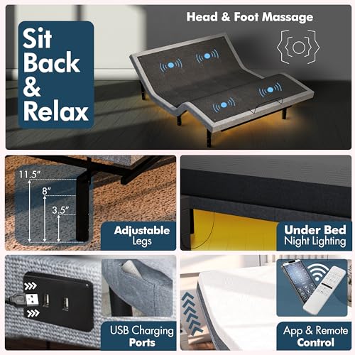 Queen Adjustable Bed Frame with Wireless Remote O745363