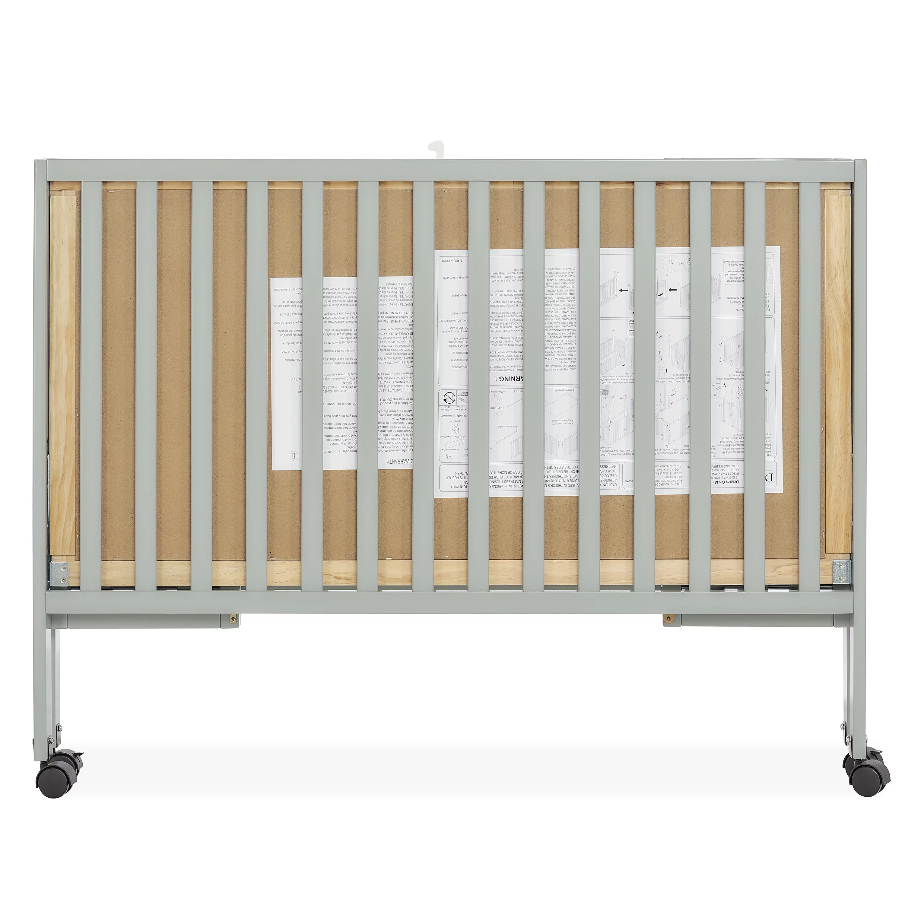 Cool Grey Full-Size Folding Crib Z252