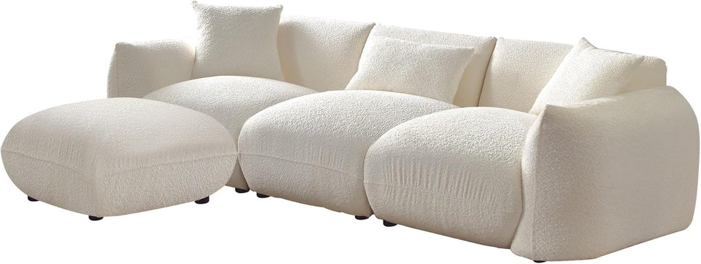 Beige Sectional Sofa with Moveable Ottoman K227653