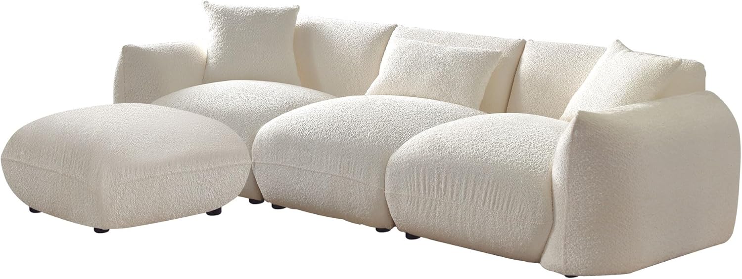Beige Sectional Sofa with Moveable Ottoman K227653