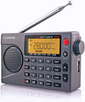 Small Battery Operated Portable Travel Radio with AM, FM, Shortwave, NOAA Weather + Alert, VHF Aviation Band and Single Side Bands H29206