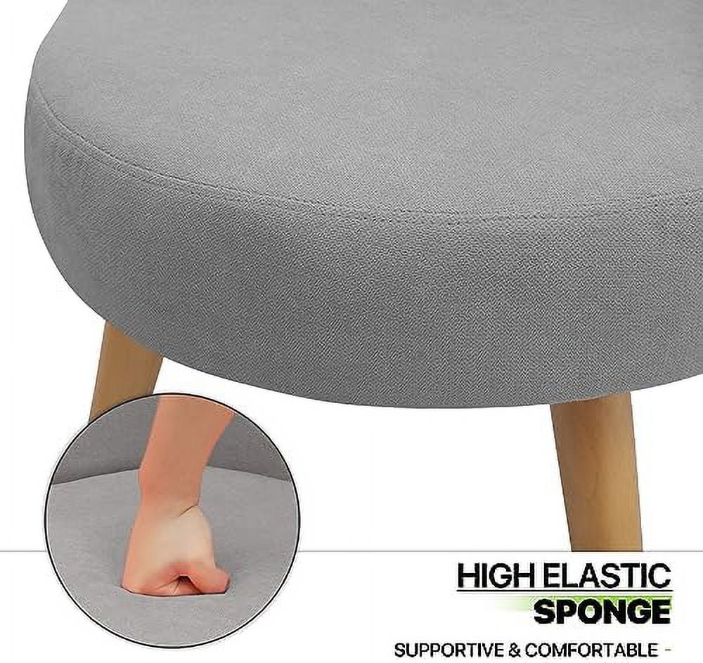 Grey Velvet Accent Chair with Wood Legs K895346