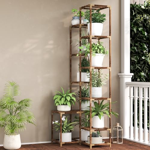 10 Tier Tall Corner Wood Plant Stand Shelf G510274