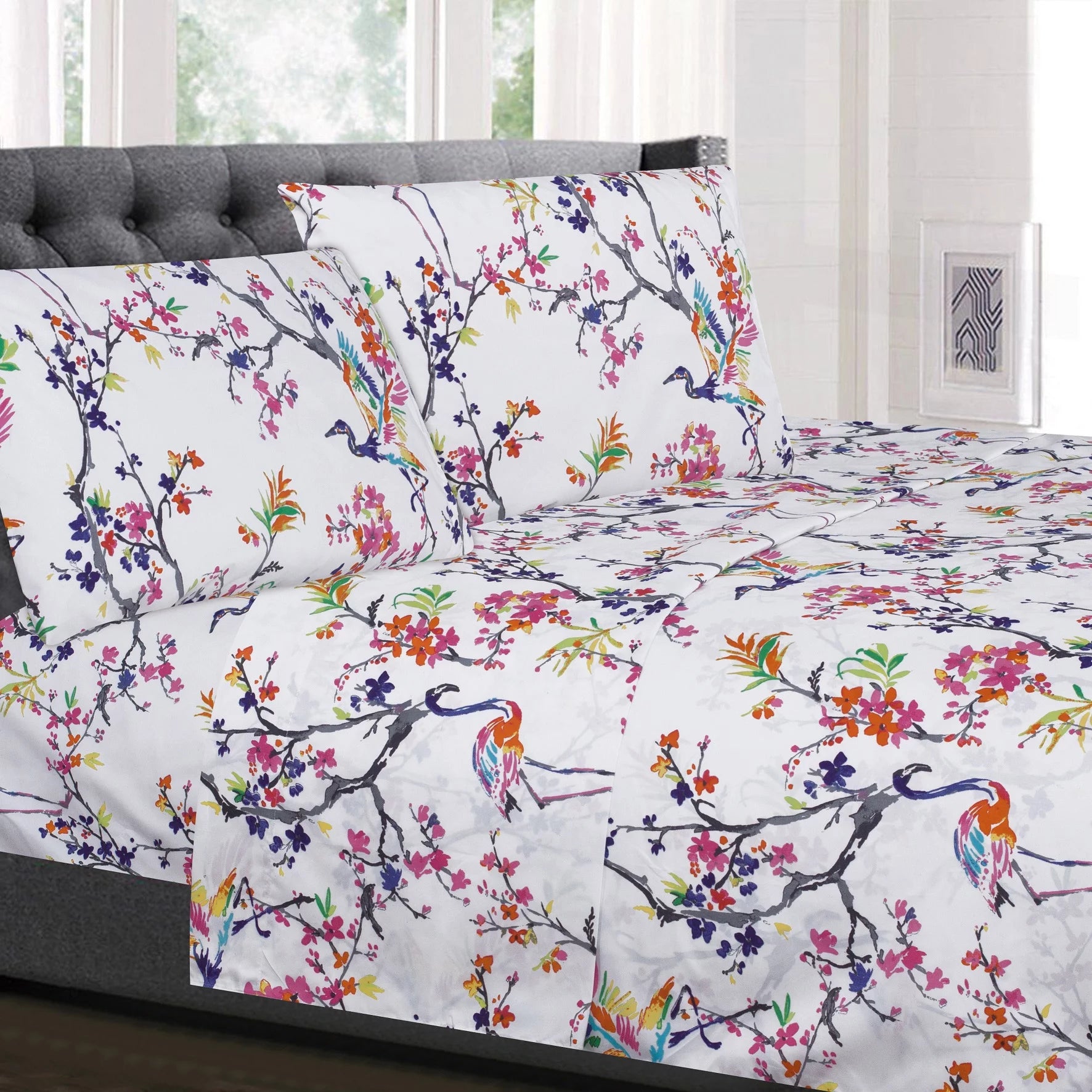 1500 Thread Count Queen Microfiber Sheet Set 4 Pieces I765