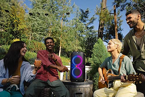 Black Portable Party Speaker with Built-in Lights E14446