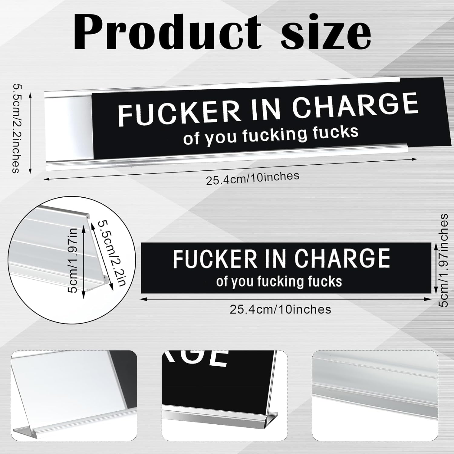 Black Desk Plaque 10 x 2 Inch U62511