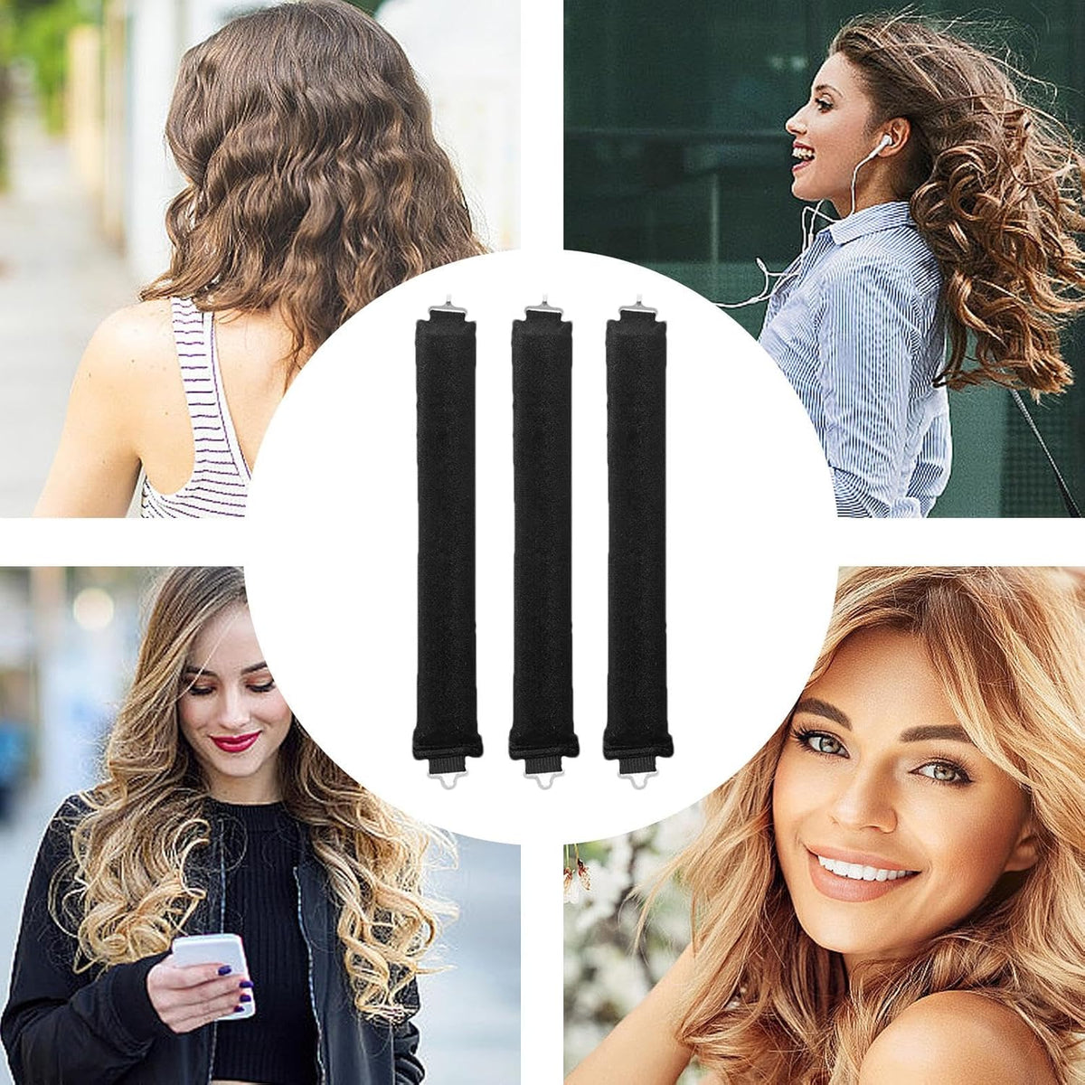 Velvet Heatless Curling Rods with Hook A102