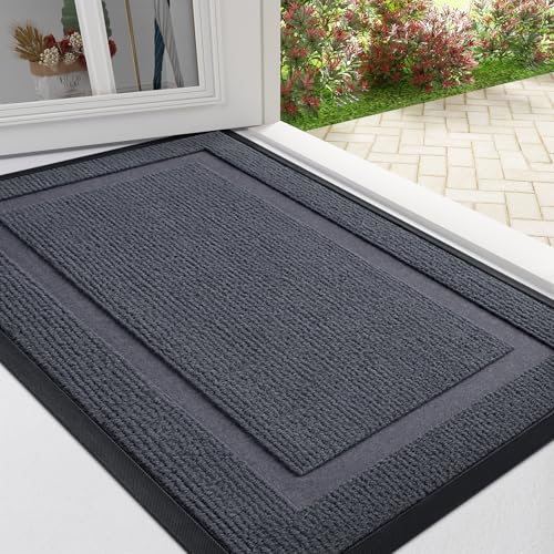 Black 36x24 Natural Rubber Front Door Mat H849