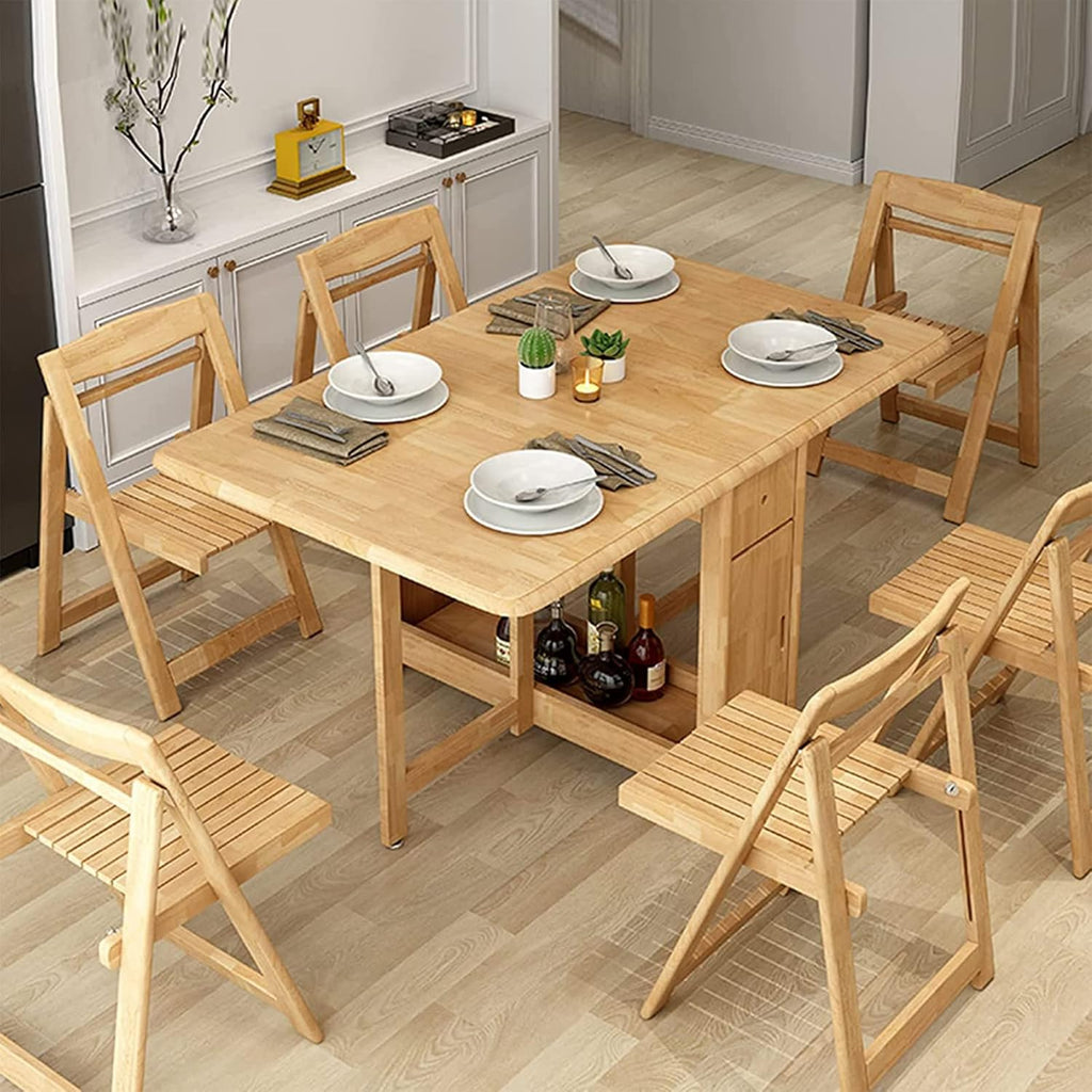 Solid Wood Drop Leaf Folding Dining Table F6042