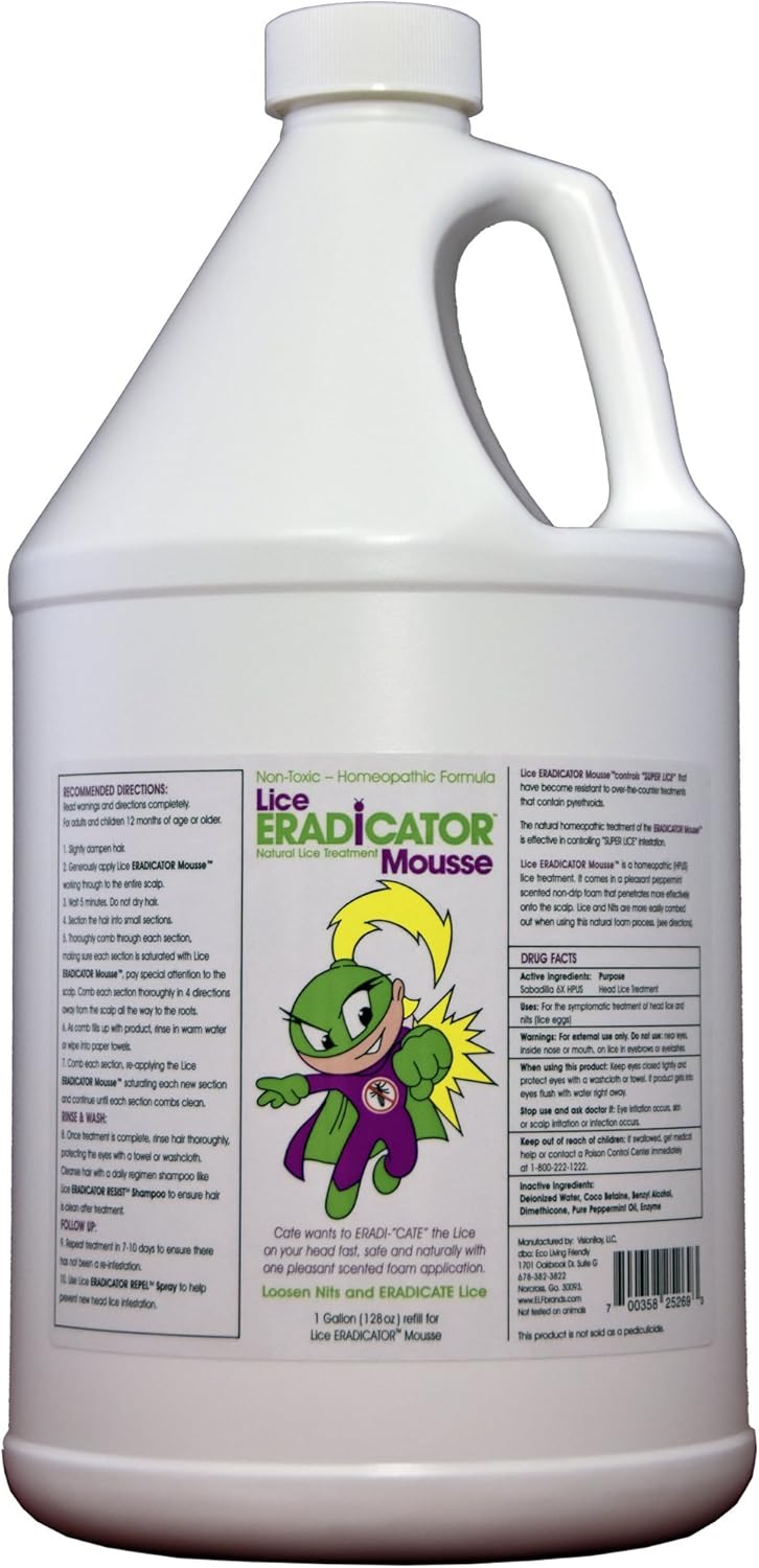Non-Toxic Natural Lice Treatment Foam Mousse 128 Ounce Refill Bottle J34990