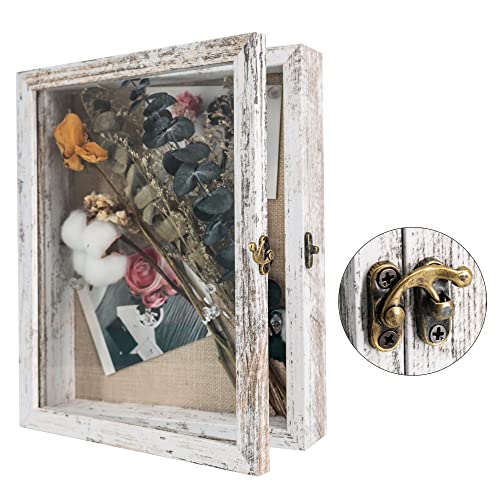 11x14 Shadow Box Frame with Linen Back, Real Glass Door, Rustic Black T118820