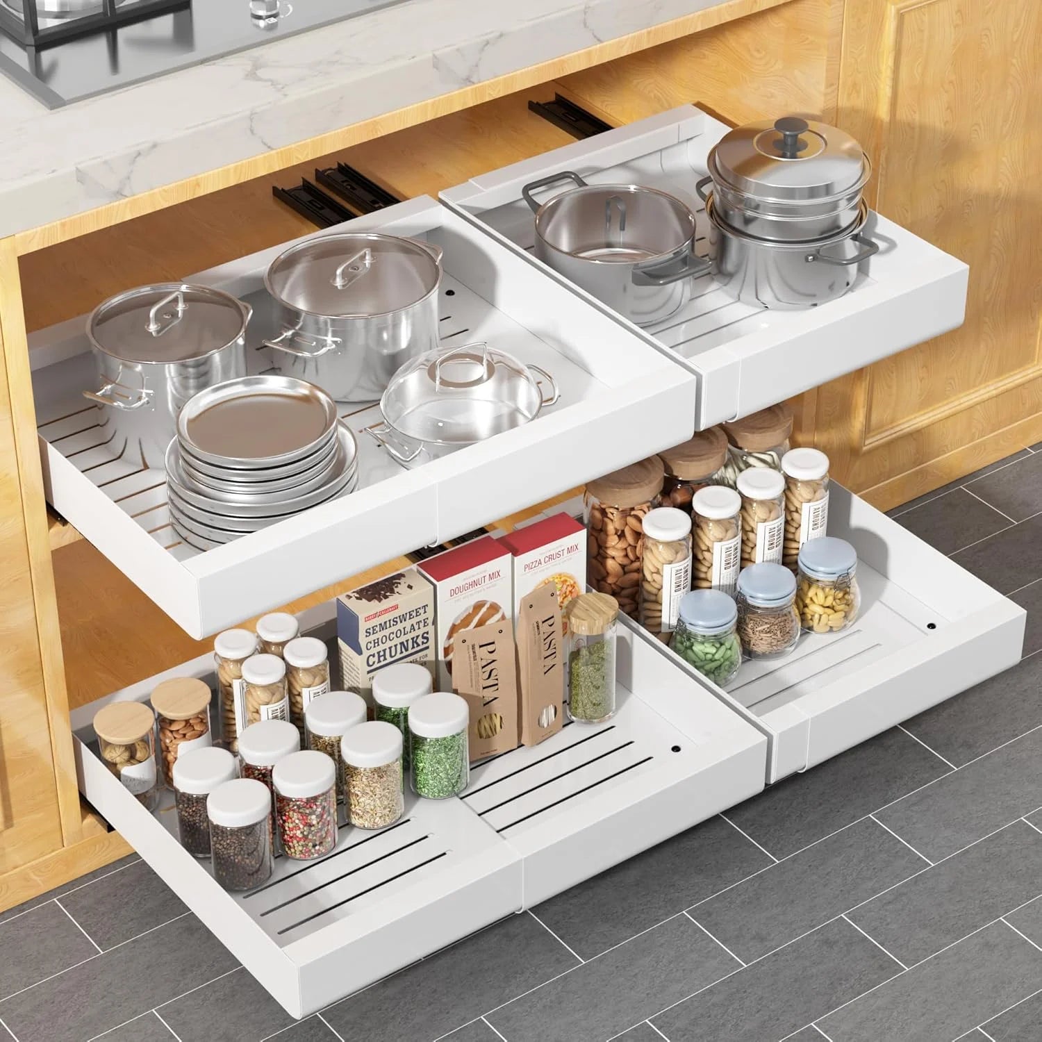 Width Expandable Heavy Duty Slide Out Drawers D783869