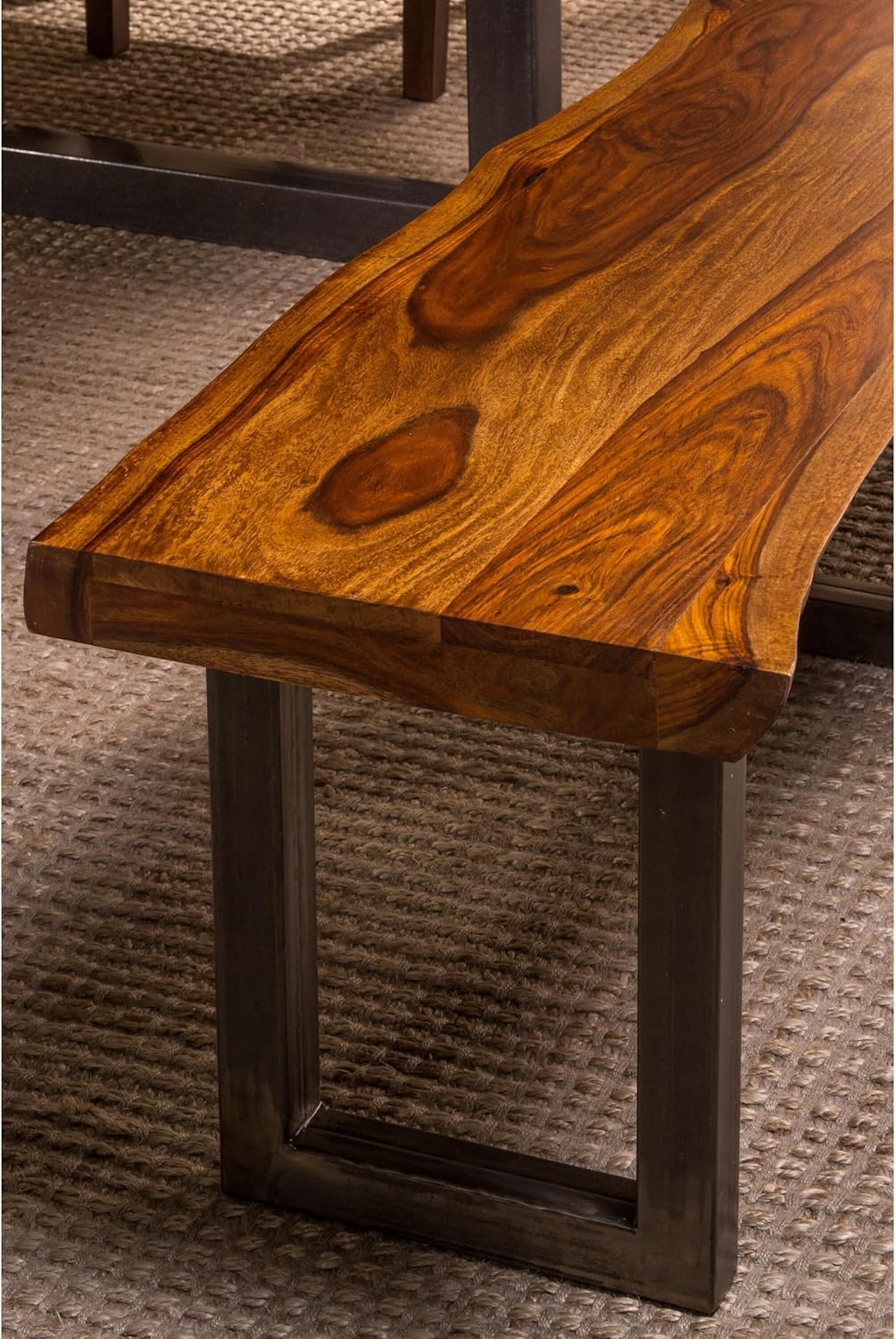 Gray Powder Coat Wood Rectangle Dining Table O832700