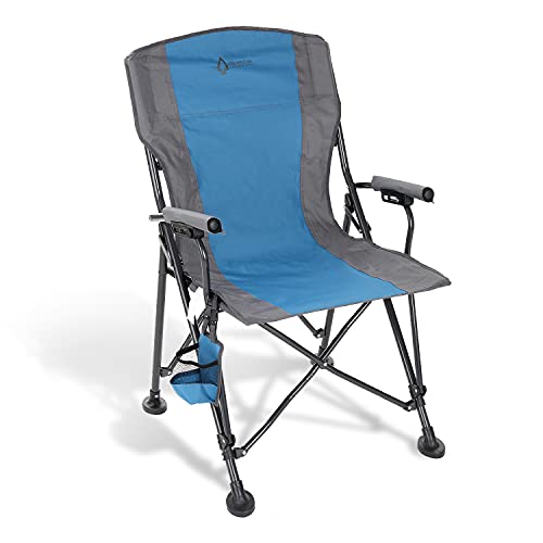Tan & Gray Heavy-Duty Folding Camping Quad Chair with Cup Holder Y741
