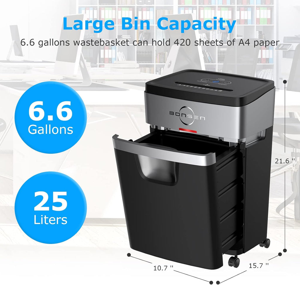 18-Sheet Cross-Cut Paper Shredder with 6.6 Gallons Pullout Basket M3757