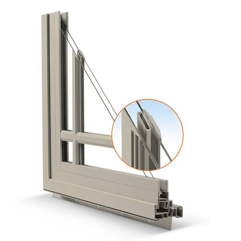 White Vinyl Awning Window with Fiberglass Mesh Screen V91525