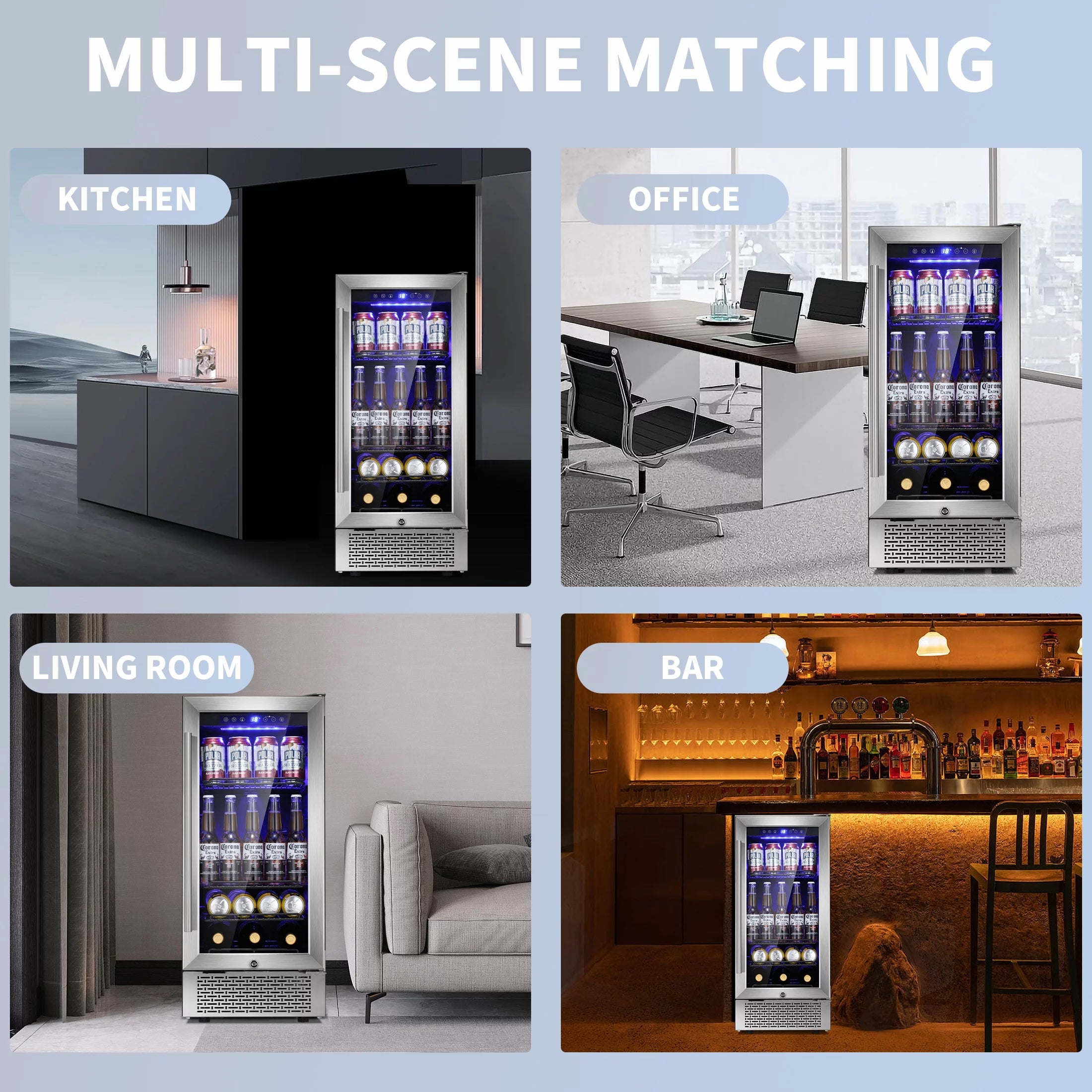 15 inch Beverage Refrigerator with Clear Glass Door Y85016