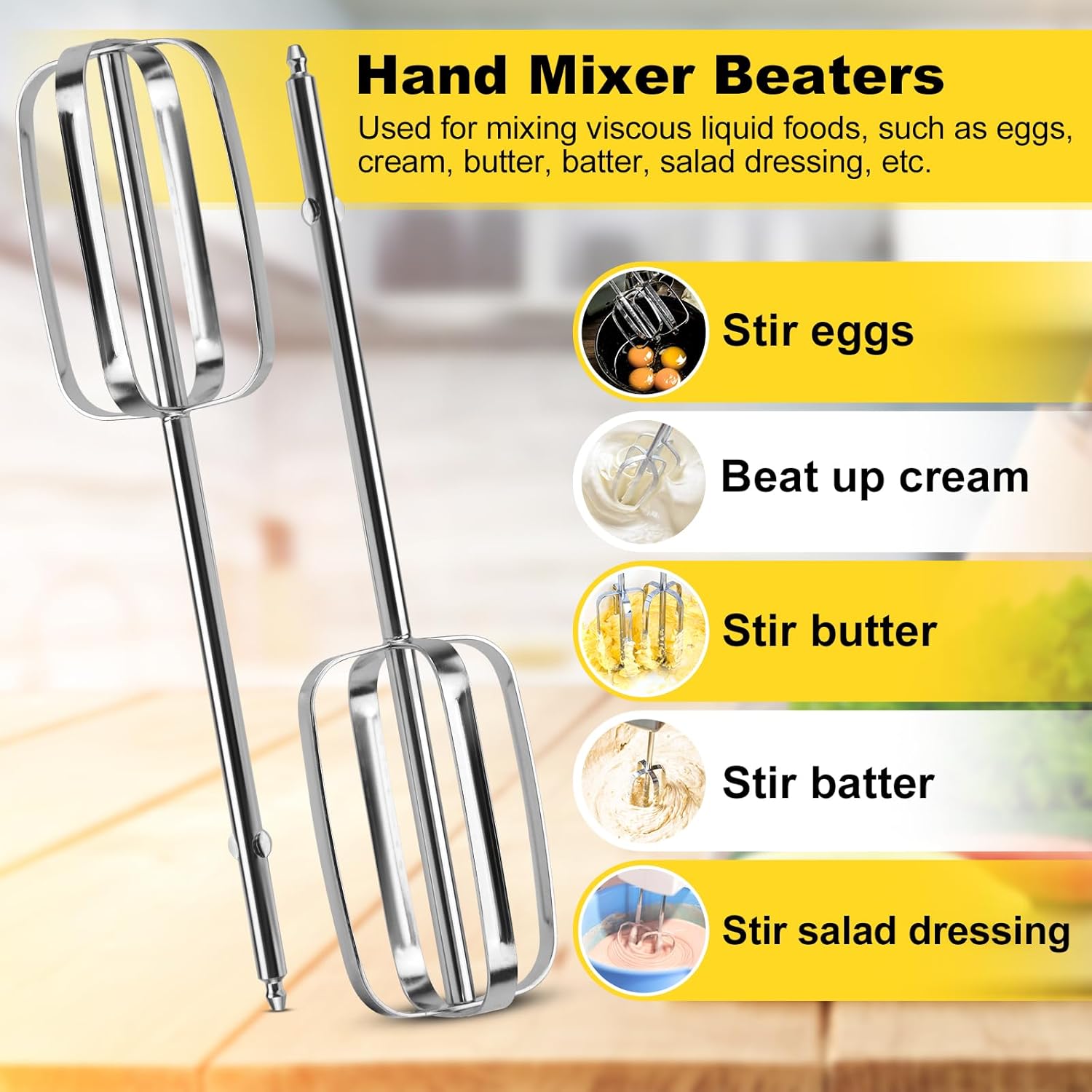 Hand Mixer Beaters Whisk & Dough Hooks (Pack of 4) P417