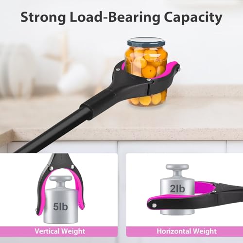 Pink Foldable Reacher Grabber Tool with 360° Rotating Jaw C15155
