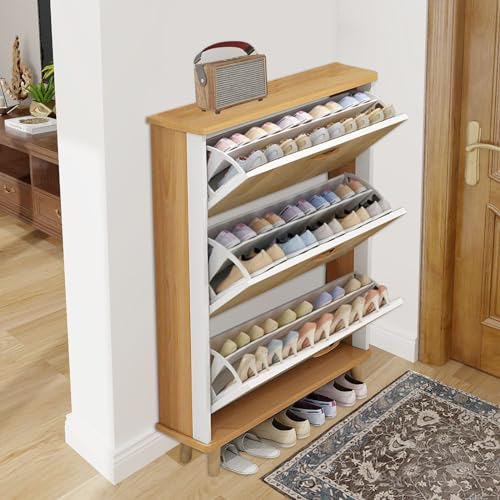 3 Drawer Maple Wood Shoe Cabinet D145323