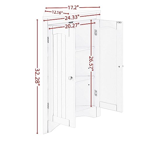 Black Corner Storage Cabinet with 2 Doors C43107