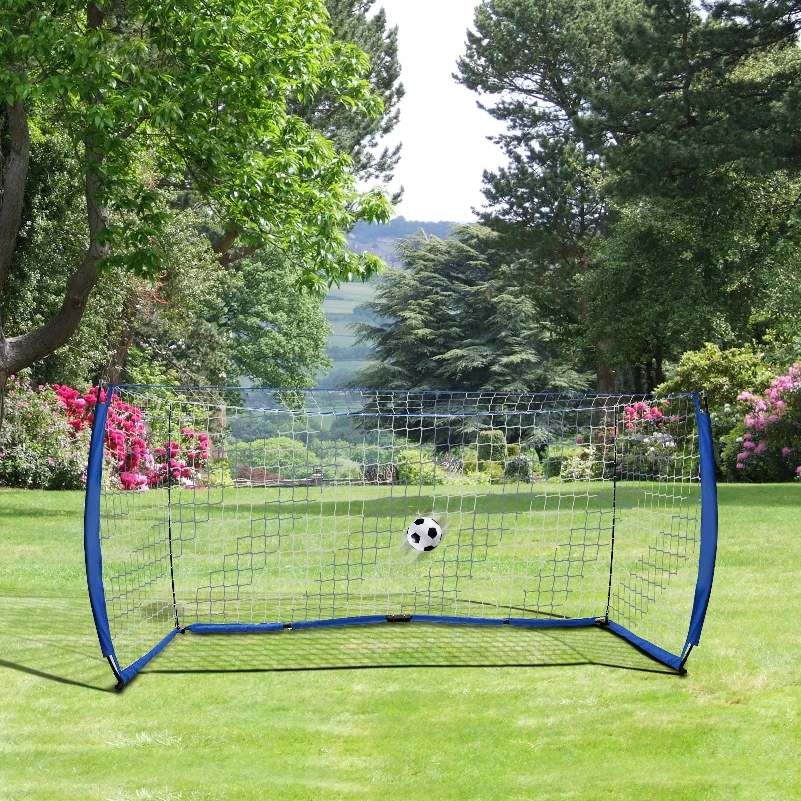 Blue 12 ft x 6 ft Portable Soccer Goal M372258