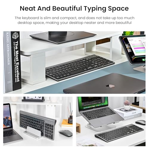 Grey Wireless Compact Full Size Keyboard X733640