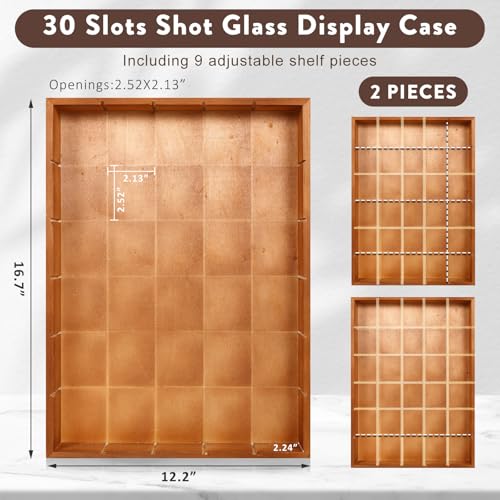 Black 2PCS Wood Shot Glass Display Case R43014