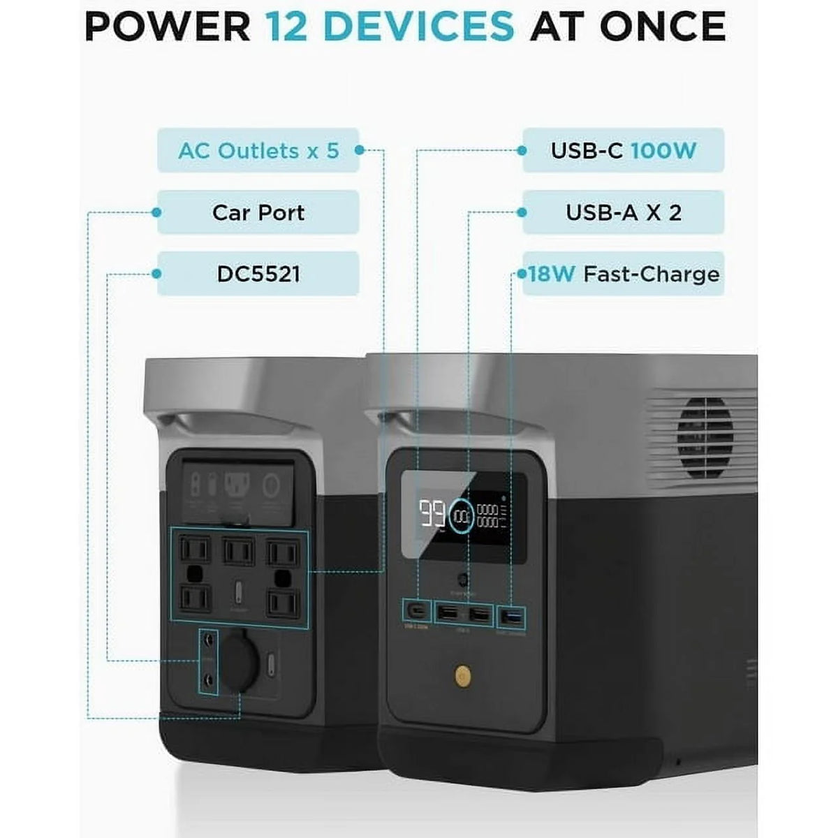 882Wh Capacity Portable Power Station Solar Generator T1605