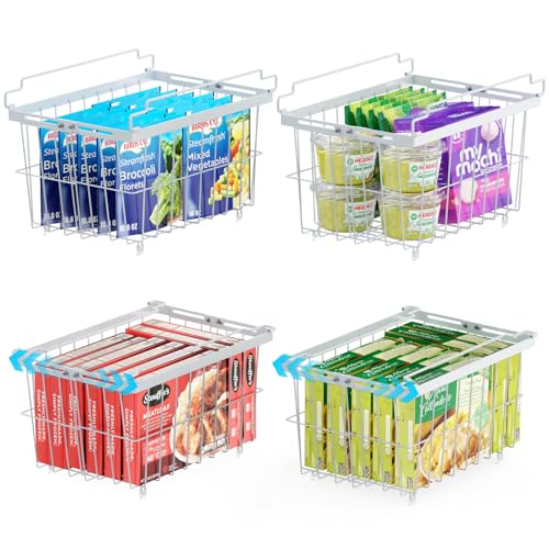 3 Pack Adjustable Black Freezer Organizer Bins H91827